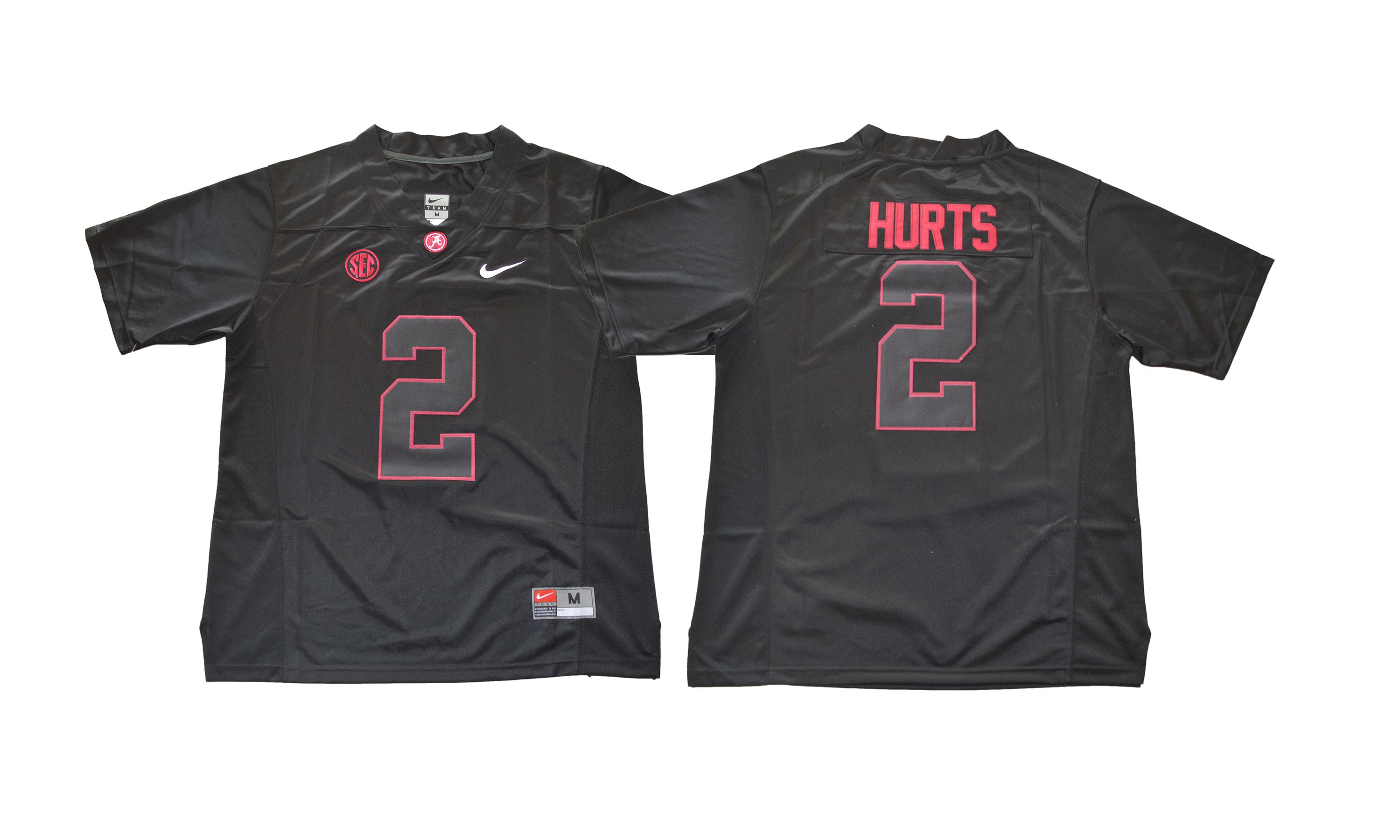 Men NCAA 2017 Alabama Crimson Tide #2 Jalen Hurts black jersey->->NCAA Jersey